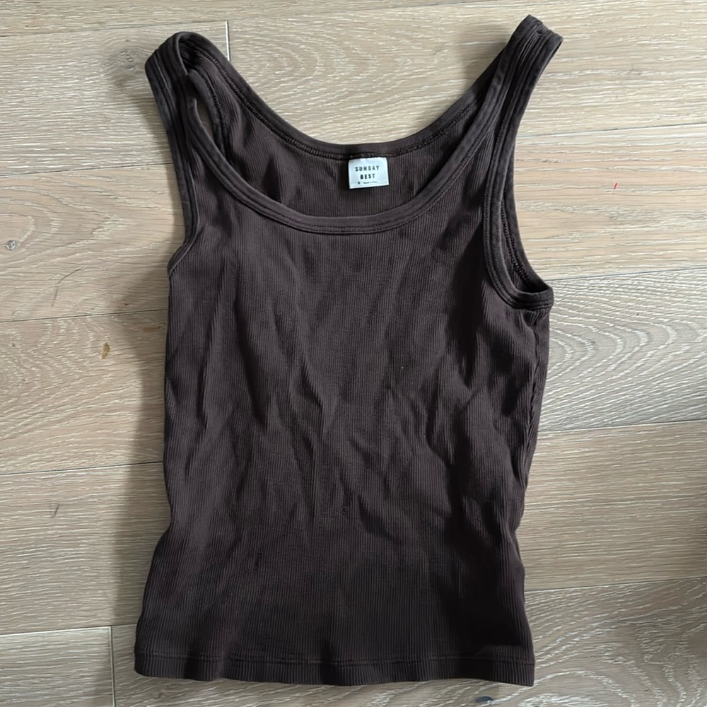 Aritzia sunday best brown tank top